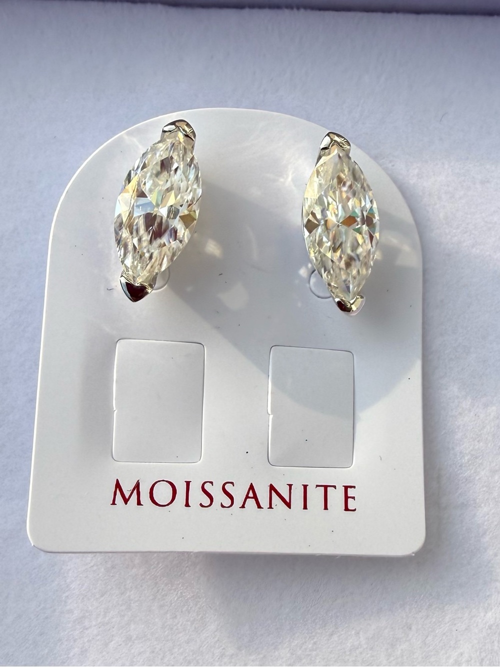 2 Carat Moissanite stone Marquise Earrings.